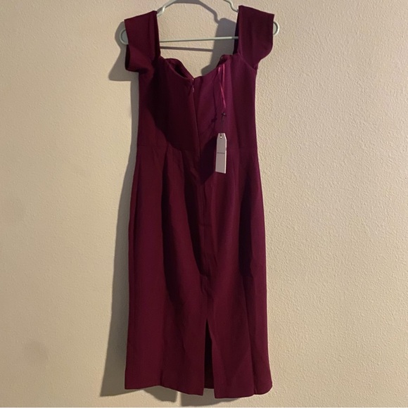 ✨NWT Dress the Population Off The Shoulder Sweetheart Bodycon Midi Dress✨ - Picture 3 of 4